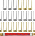 40 Pack Stainless Steel Ball Pump Needles, No Break Heavy Duty Air Pump Needles for Balls with A Pump Needle Adaptor Hose, Compatible with Football Basketball Soccer Volleyball Rugby and Other Balls