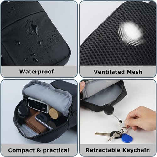 BROADREAM Mini Sling Bag - RFID-Blocking Waterproof Crossbody Backpack for Hiking & Travel