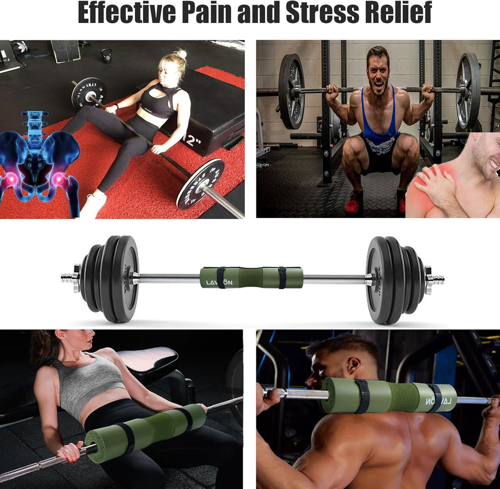 Squat Pad - Foam Barbell Pad for Squats Cushion, Lunges & Bar Padding for Hip Thrusts - Standard Weight Bar Pad - Provides Cushion to Neck and Shoulders While Training