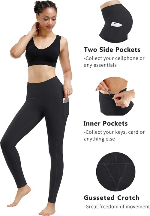 Fengbay High Waist Yoga Pants - Tummy Control Leggings with Pockets for Women | 2 Pack