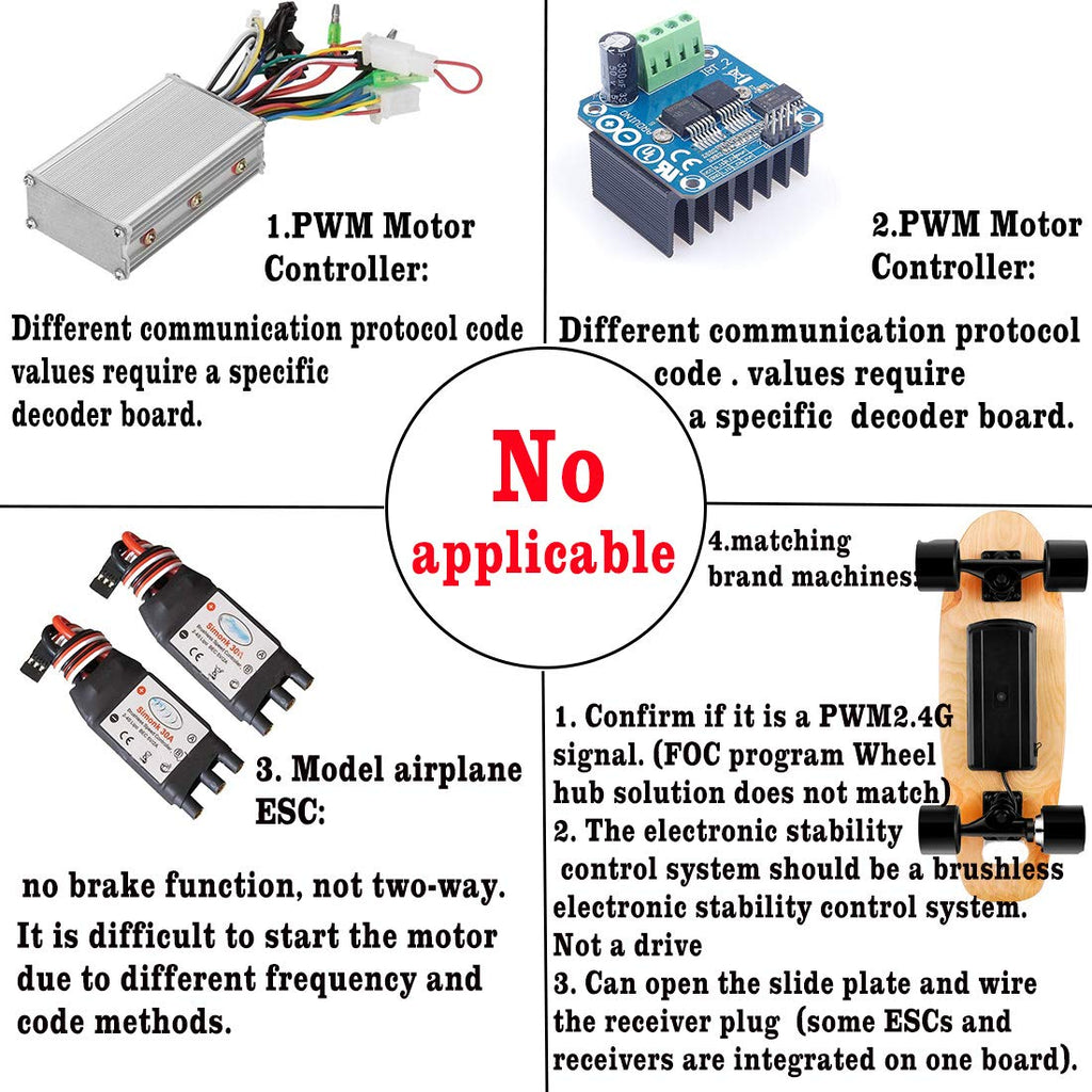 VANPRO Electric Skateboard DIY V2 Edition 2.4G mini Wireless Remote Control Receiver Transmit 80 Meters Away Wireless