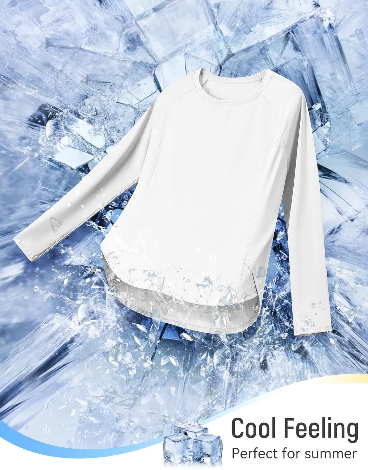 Baleaf Long Sleeve Cooling Workout Tops - UPF 50+ Quick Dry Lightweight Athletic Shirts for Women