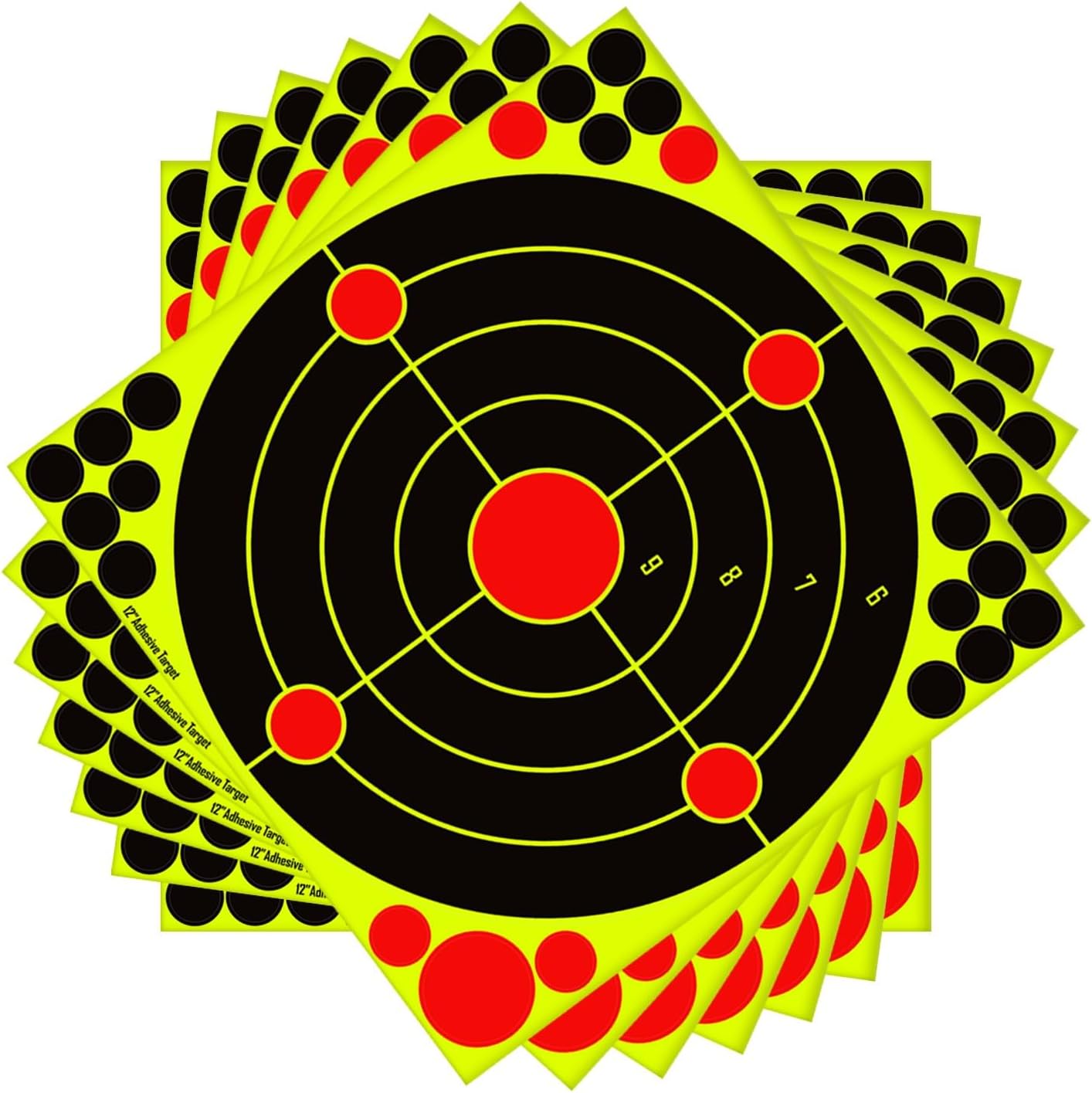 Skiennix Silhouette Splatter Targets - Bright Fluorescent Yellow for Easy Visibility | 12x12 Inch (10/25/50 Pack)