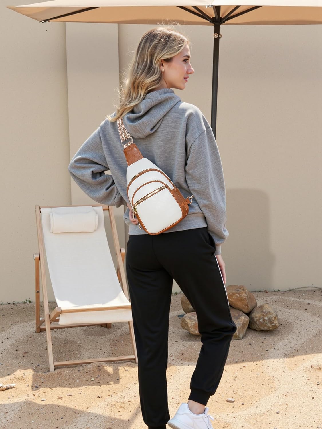 Skiennix Small Leather Sling Bag - Stylish Crossbody Backpack Purse for Women | Versatile Design