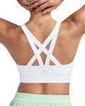 RUNNING GIRL Sports Bras for Women - Padded Criss-Cross Back Medium Support with Removable Cups