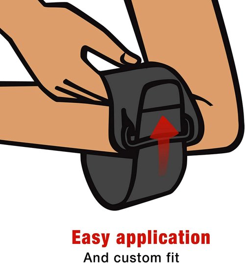 ACE Sport Tennis Elbow Strap - Adjustable Support for Pain Relief | Black, 1 Pack
