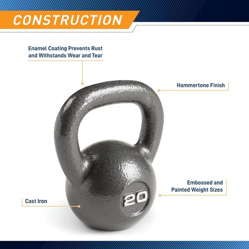 Marcy Hammertone Kettlebells - Versatile Workout Weights from 10 to 55 lbs for Strength Training