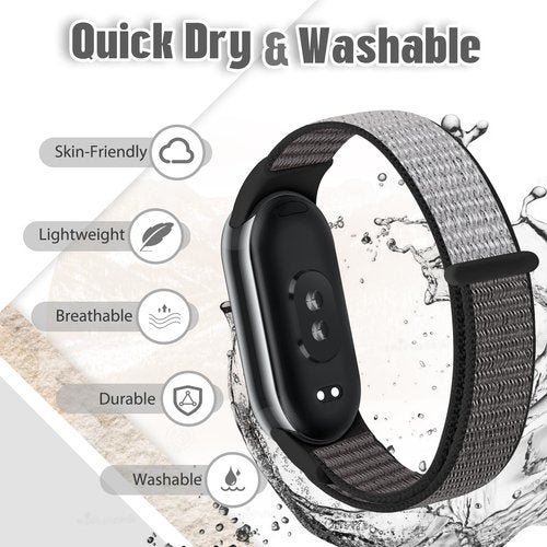 Bcuckood Nylon Sport Band Compatible with Xiaomi Smart Band 10/9/8 for Women Men, Soft Adjustable Breathable Sport Loop Watch Strap Replacement Wristband for Xiaomi Mi Band 10/9/8, 3pcs