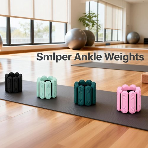 Smlper Ankle Weights Set of 2(0.5/1/2 lb Each) – Ankle Weights for Women, Adjustable Wrist Weights with Premium Silicone for Gym, Pilates, Yoga, Running, Swimming