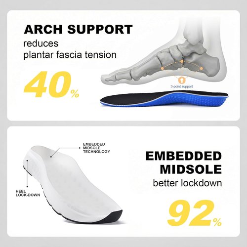 JACKSHIBO Men's Slip-On Sneakers - Lightweight, Breathable Design with Arch Support | Wide Toe Box for Comfort