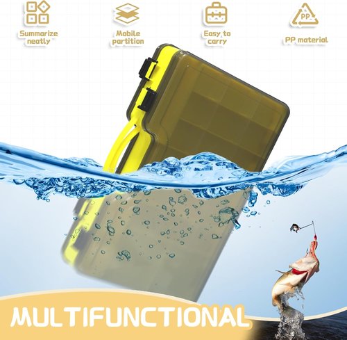 Fishing Tackle Box - Waterproof Organizer with Removable Dividers for Bait Storage