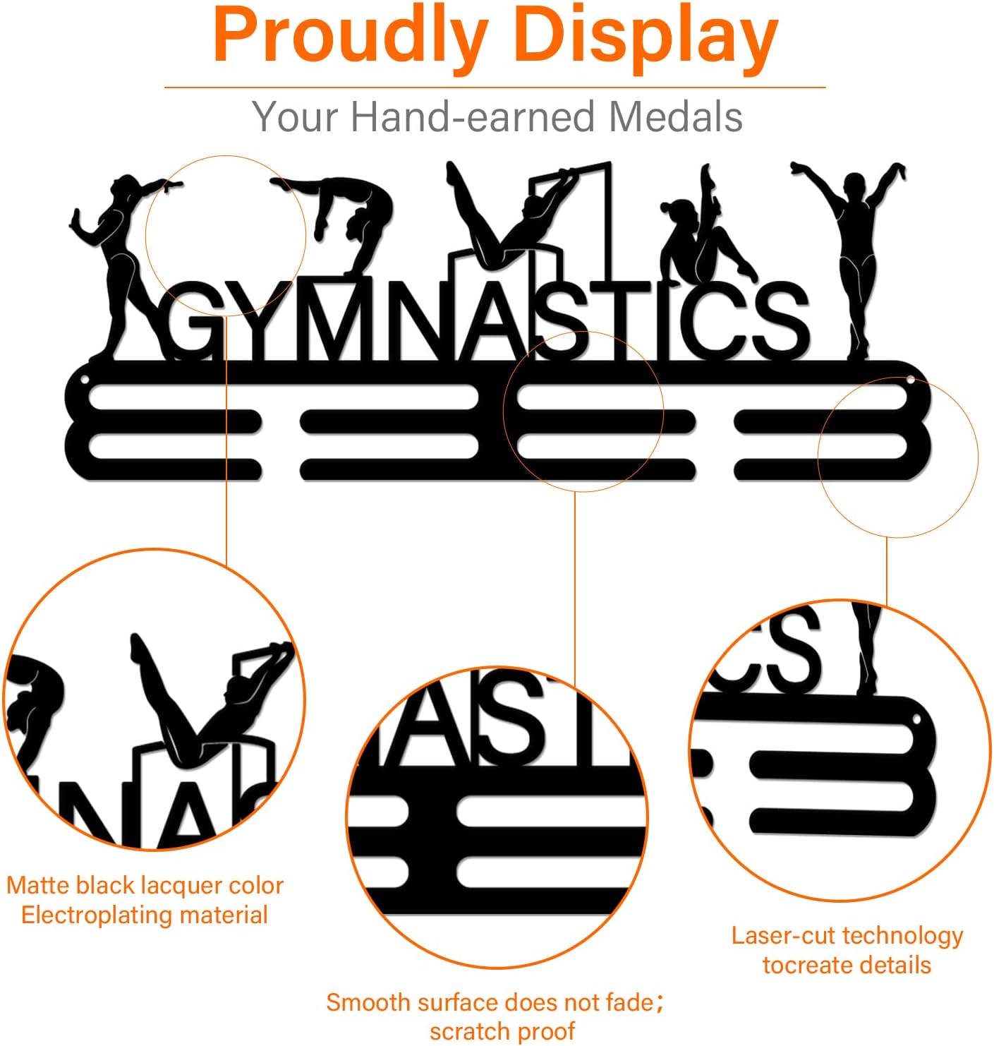 SUPERDANT Medal Holder - Stylish Wall Rack for Women's Rhythmic Gymnastics Awards | 15.75x6in