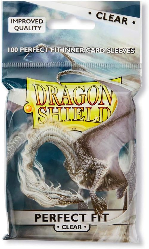 Dragon Shield | Double Sleeve Combo - Perfect Fit Black Matte Bundle (2X 100 CT) for TCGs