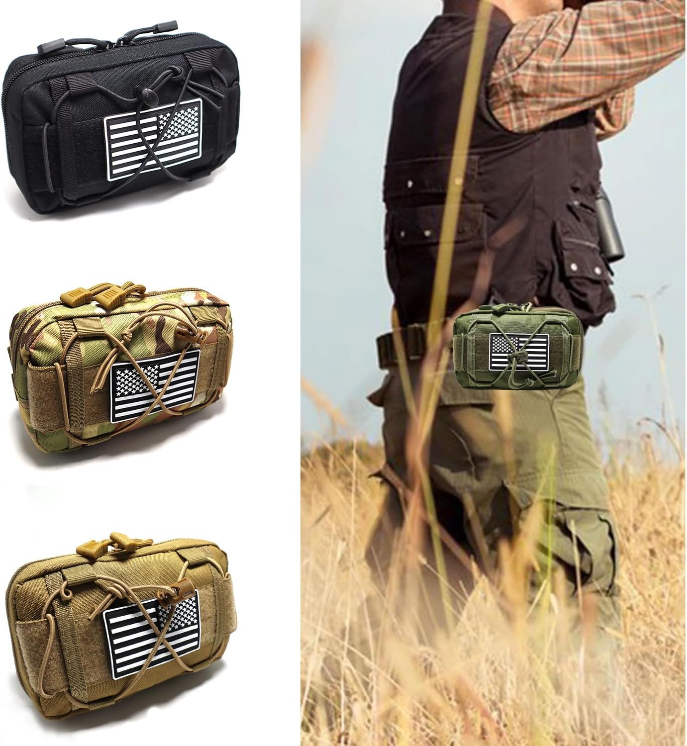 Skiennix Tactical Molle Admin Pouch - Compact Utility EDC Tool Bag | Versatile Waist Pack for Phones & Essentials