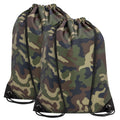 CALACH 2PCS Drawstring Bags Bulk, String Backpack for Men Women, Cinch Bag Draw String Back Bag for Gym, Sports, Travel, Swimming, Beach, Green Camo