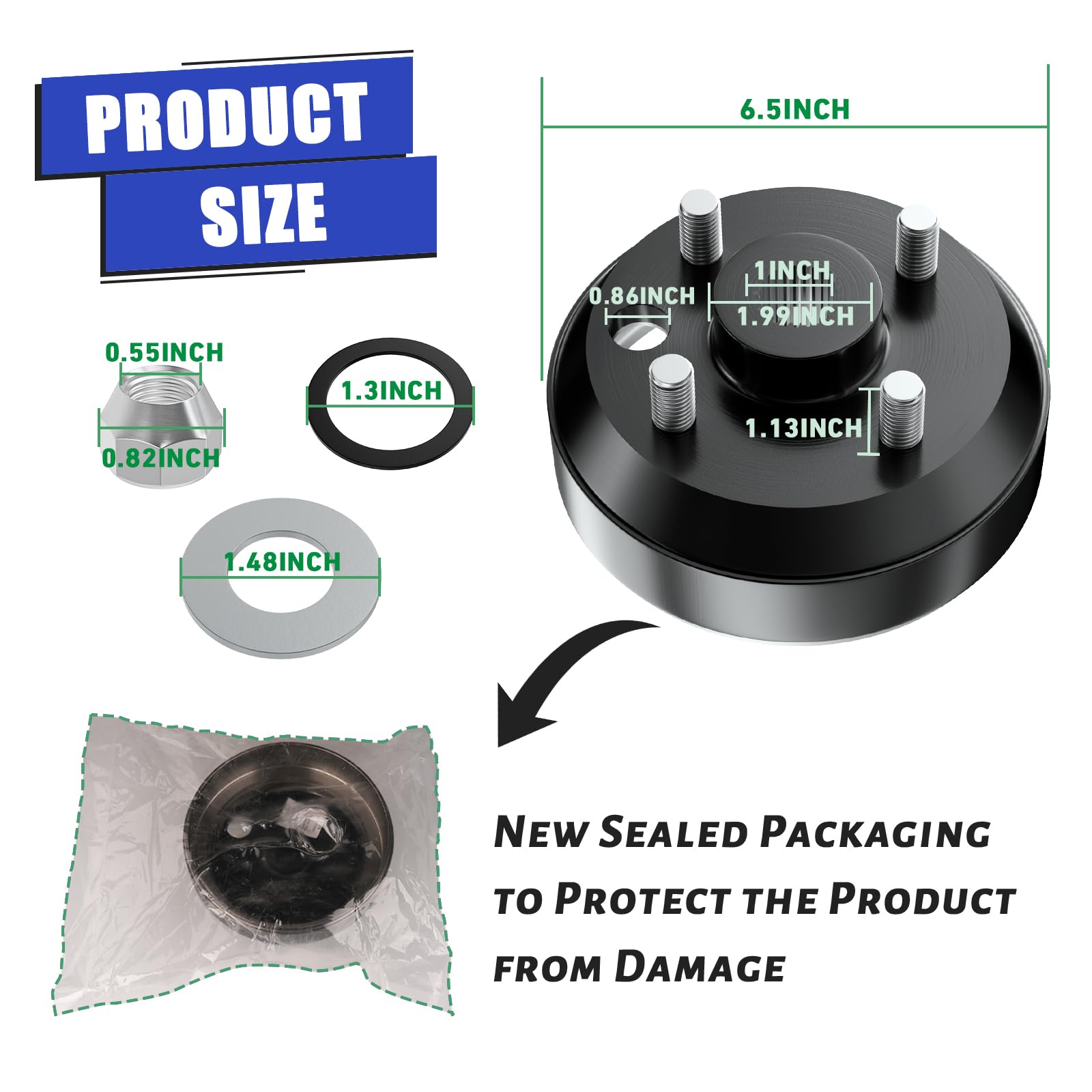Panglong EZGO TXT Large Hole Fine Splined Brake Drum, Suitable for EZGO 4 Cycle Gas 1991-up, Columbia 1996-up. Replaces OEM#EZGO 21807-G1