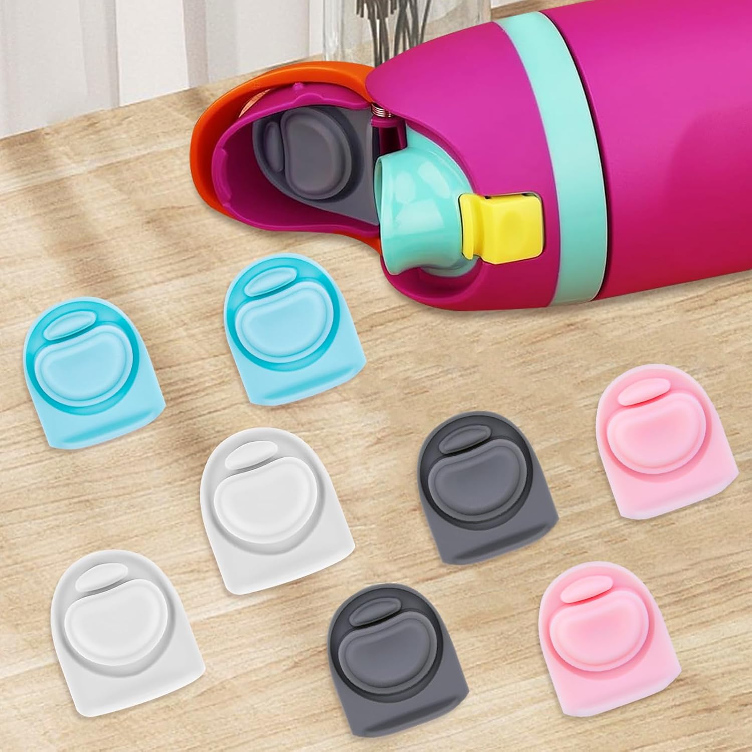Owala | 8 Pcs Replacement Rubber Seal Stoppers - Silicone Gasket Lids for 16/19/24/32/40oz Bottles | 4 Colors