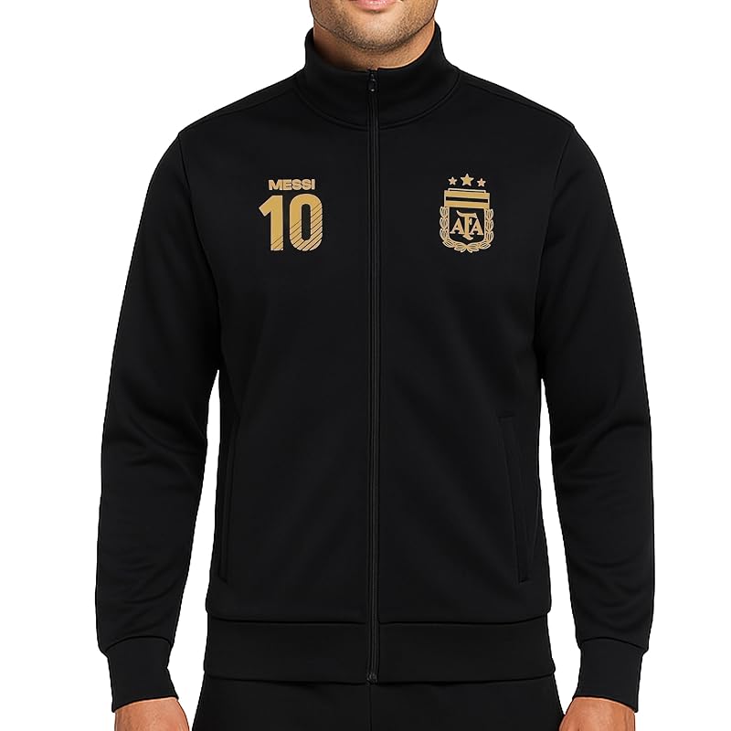 Track Jacket for Argentina Soccer Fan - Lionel Messi Licensed Unisex 88tj Bronze Medium