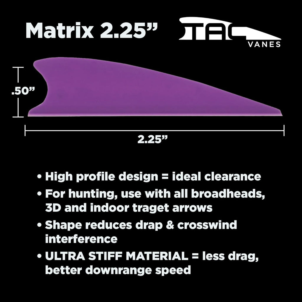 TAC Vanes Matrix Shield Cut Vanes - Premium Archery Vanes for Bowhunting & Recreational Shooting