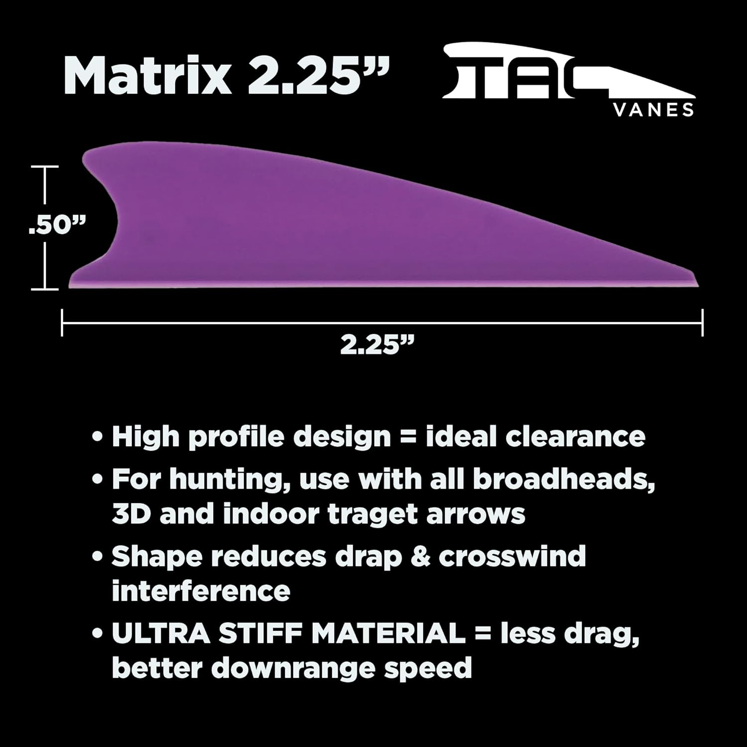 TAC Vanes Matrix Shield Cut Vanes - Premium Archery Vanes for Bowhunting & Recreational Shooting