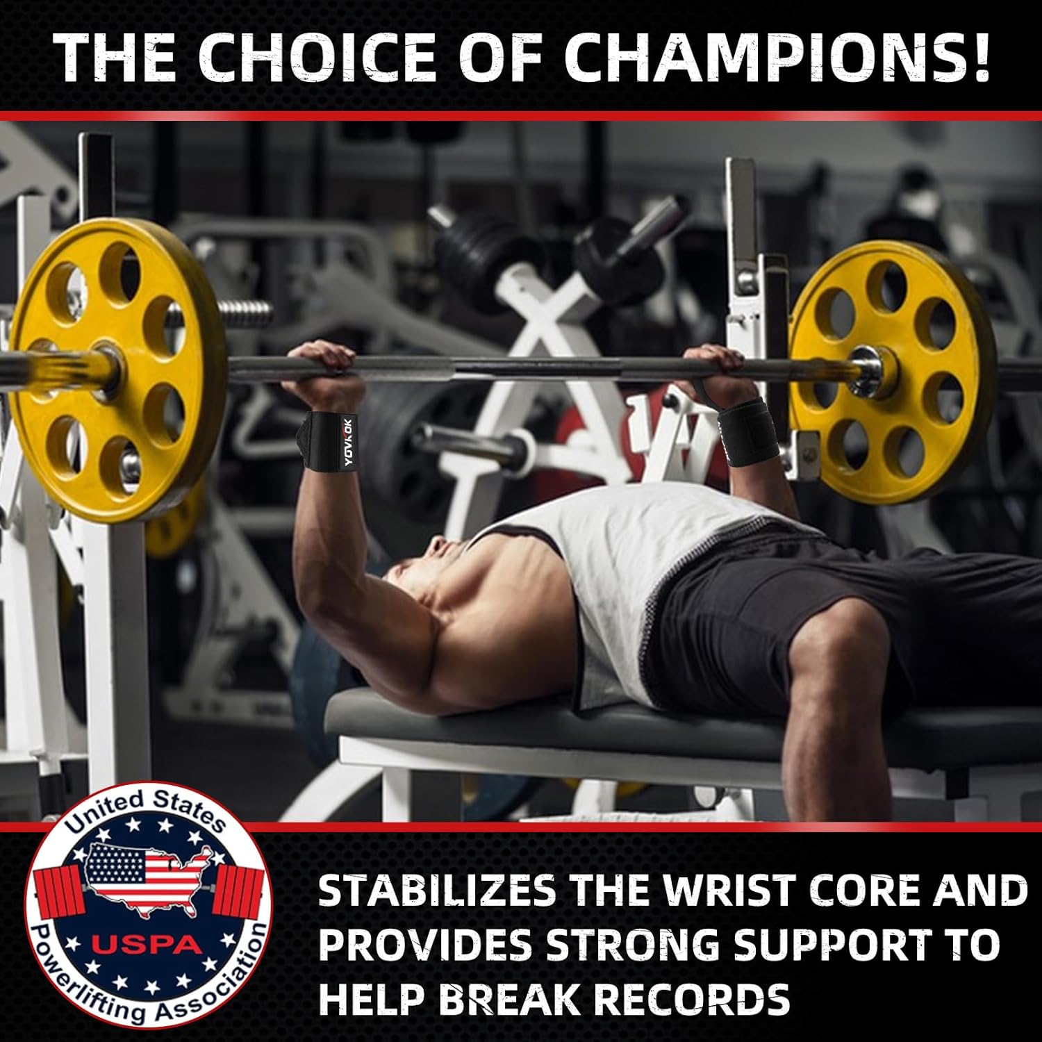 Skiennix Wrist Wraps - Adjustable Weightlifting Straps with Thumb Loops | Black Gym Support for Men & Women