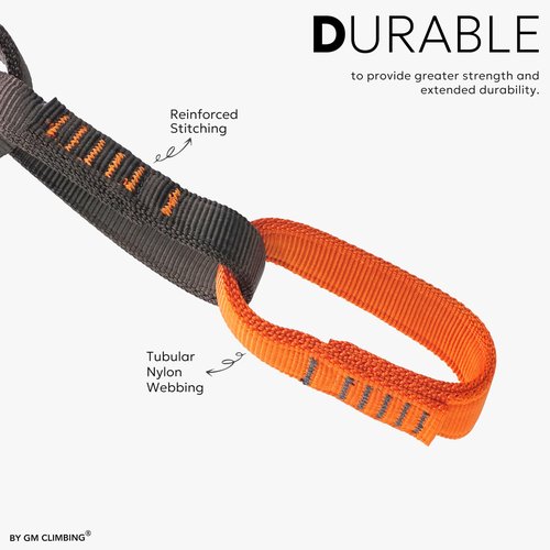 GM CLIMBING 16mm Nylon Safe Chain PAS Sling 22kN CE UIAA Certified for Personal Anchor System Rappel Transition Aid Climbing 97cm / 38in