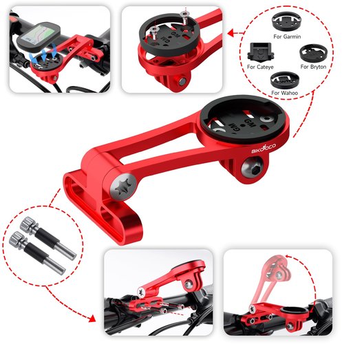 BIKOOCO Out Front Adjustable Bicycle Mount - Bike for Garmin Extended Mountain Bike Computer Road Mountain Cycling GPS Combo Extended Bike Accessories for 38mm Handlebar