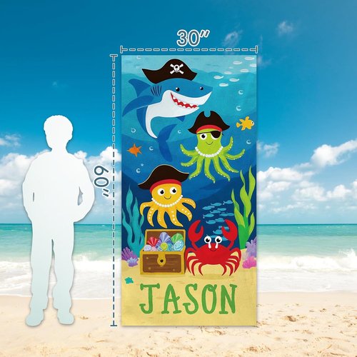 Dreamdecor Personalized Beach Towel - Custom Striped Microfiber, Sand-Free & Quick-Drying | Ideal for Pool & Vacation