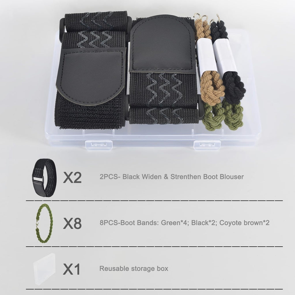 Skiennix Military Boot Blousers - Elastic Boot Bands for Secure Fit | 10PCS/16PCS Options