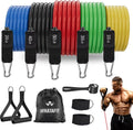 WHATAFIT Resistance Bands - Versatile Workout Bands with Handles & Door Anchor | 5 Resistance Levels for Strength Training & Physical Therapy