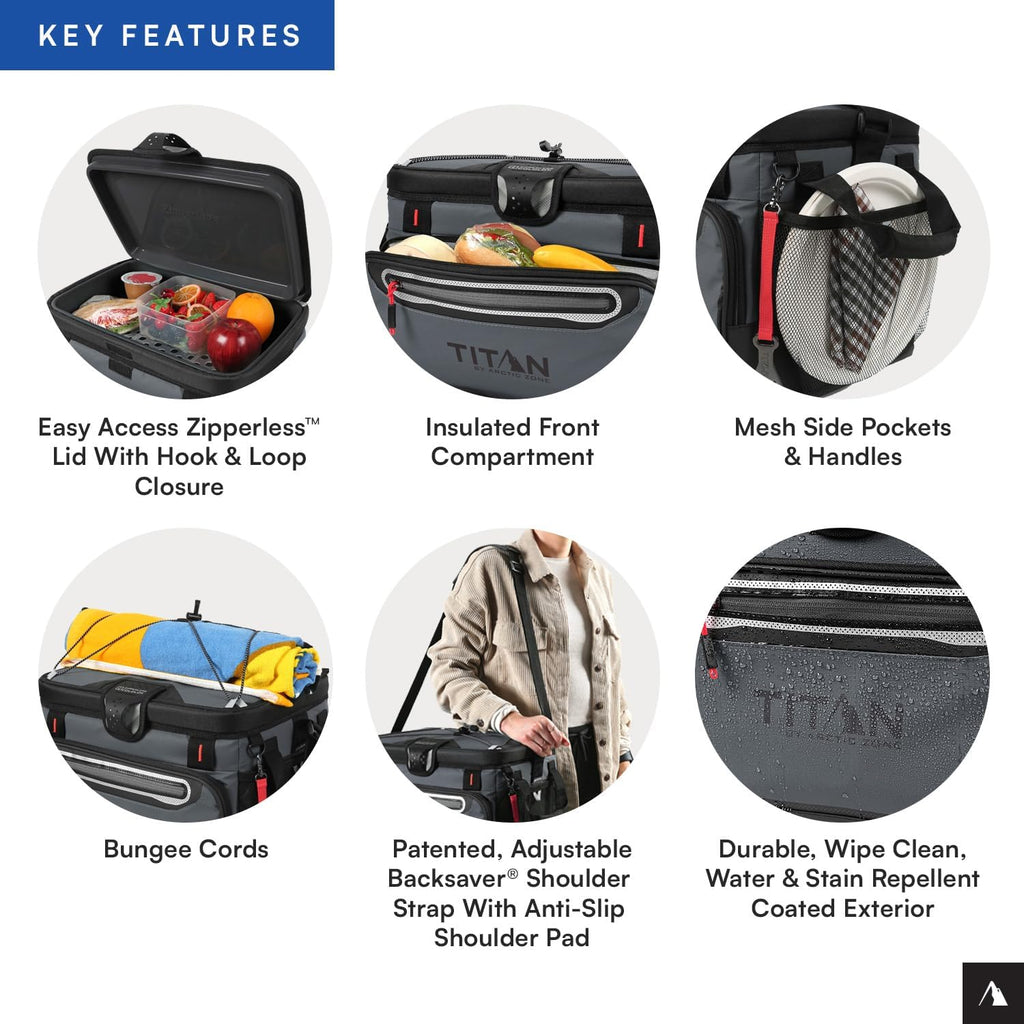 Titan by Arctic Zone Deep Freeze Cooler - Zipperless Hardbody Cooler - Deep Freeze Insulation, HardBody Liner, and SmartShelf