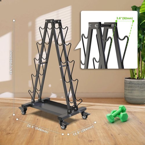 Kipika Heavy Duty 3 Tier Dumbbell Rack Multifunctional, Weight Rack for Dumbbells, Home Gym Equipment, Suitable for Storage of Dumbbell, Kettle Bell, Barbell Plate, Barbell Bar (5 Tier Tilt Shelf)