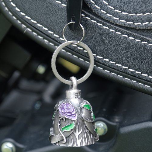 Dream Apparel Motorcycle bells for bikers,Heart rose rider bells key chain angel bell with hanger