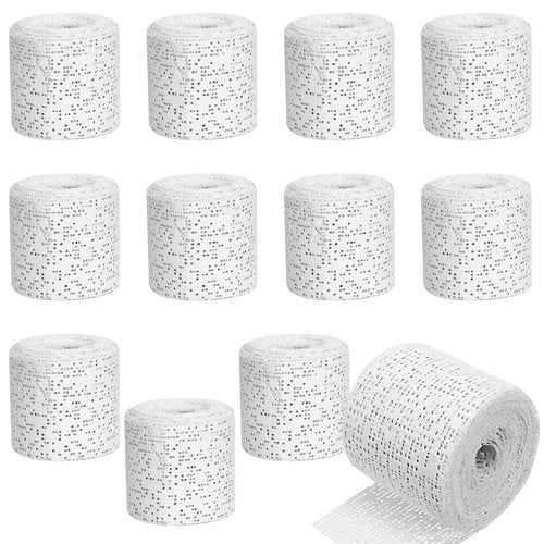 12 Pack Plaster Cloth Rolls for Crafts Plaster Gauze Bandages 2" x 106" White Gauze Strips Wrap Bandage