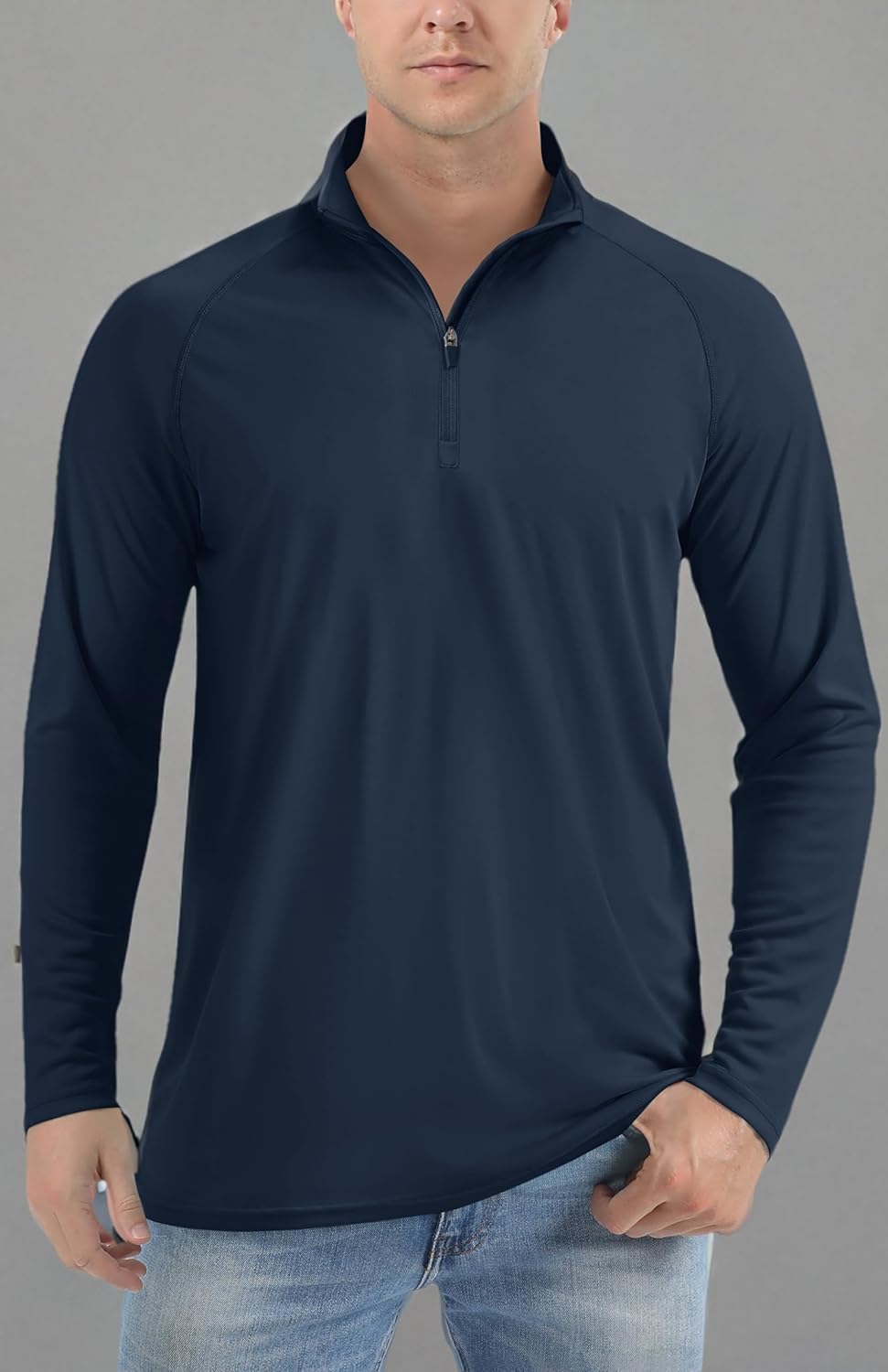 TACVASEN Men's Long Sleeve Athletic Shirt - UPF 50+ Sun Protection | 1/4 Zip Pullover for Outdoor Running