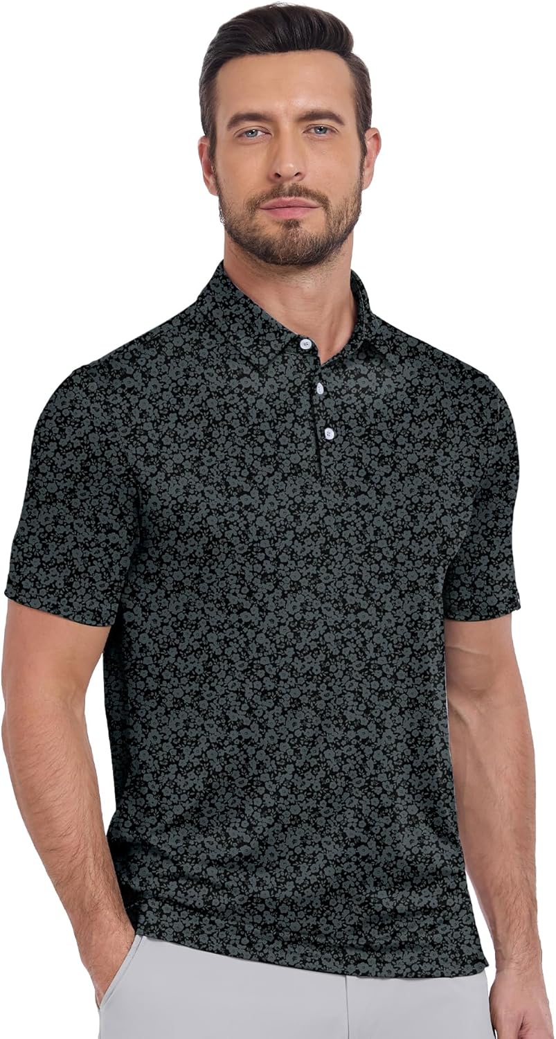 SWISSWELL Men's Performance Golf Shirt - Moisture Wicking Short Sleeve Design for Comfort