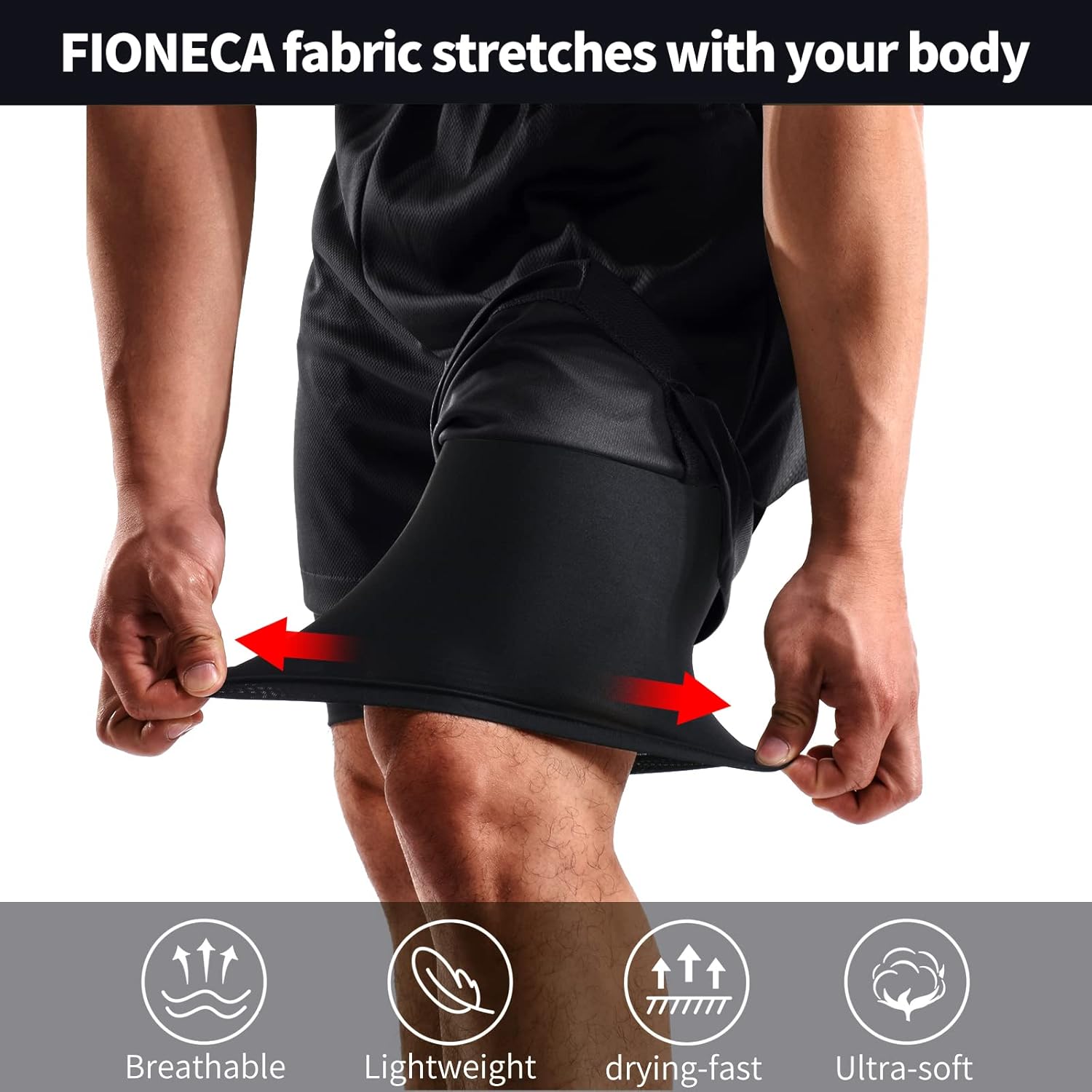Skiennix 2-in-1 Men’s Shorts - Casual Running & Gym Shorts with Pockets | 7 Inch, 2 Pack