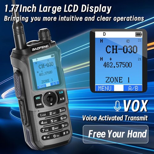 BAOFENG GMRS Handheld Radio Ham Radio Long Range GM21 Rechargeable Walkie Talkies,NOAA Weather Receiver GM-15 PRO 999 Channels Two Way Radio with USB-C Charger for Survival Gear Hunting,2 Pack