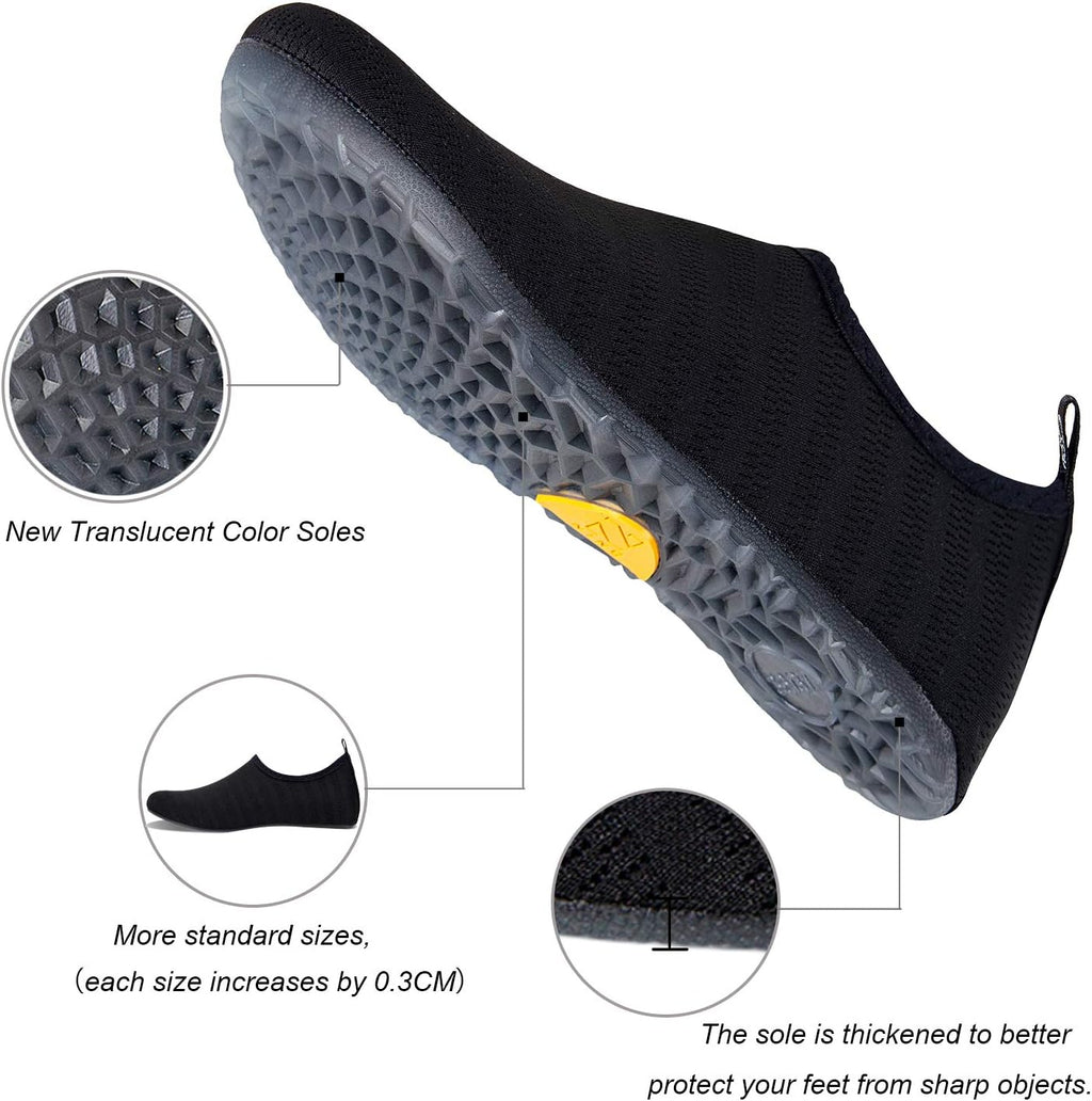 WateLves Water Shoes - Quick-Dry Aqua Socks for Beach, Swim & Surf | Unisex Translucent Soles