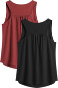 PINSPARK Workout Tops for Women - Lightweight Racerback Tank Tops | 2-Pack Sleeveless Athletic Shirts, S-3XL