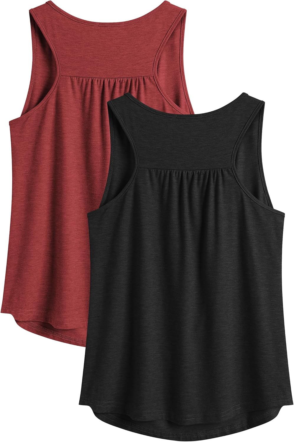 PINSPARK Women's Racerback Workout Tops - Lightweight Sleeveless Athletic Tanks | 2 Pack S-3XL
