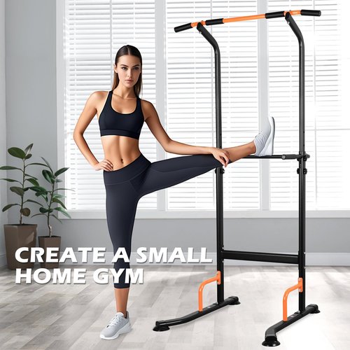 Leikefitness Power Tower Dip Station Pull Up Bar for Home Gym Adjustable Height Strength Training Workout Equipment,Pull Up Bar Station