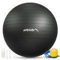 APEXUP Yoga Ball, 660 lbs Anti-Burst Exercise Ball with Pump, 5 Sizes (S (15"~18") 45cm, Black)