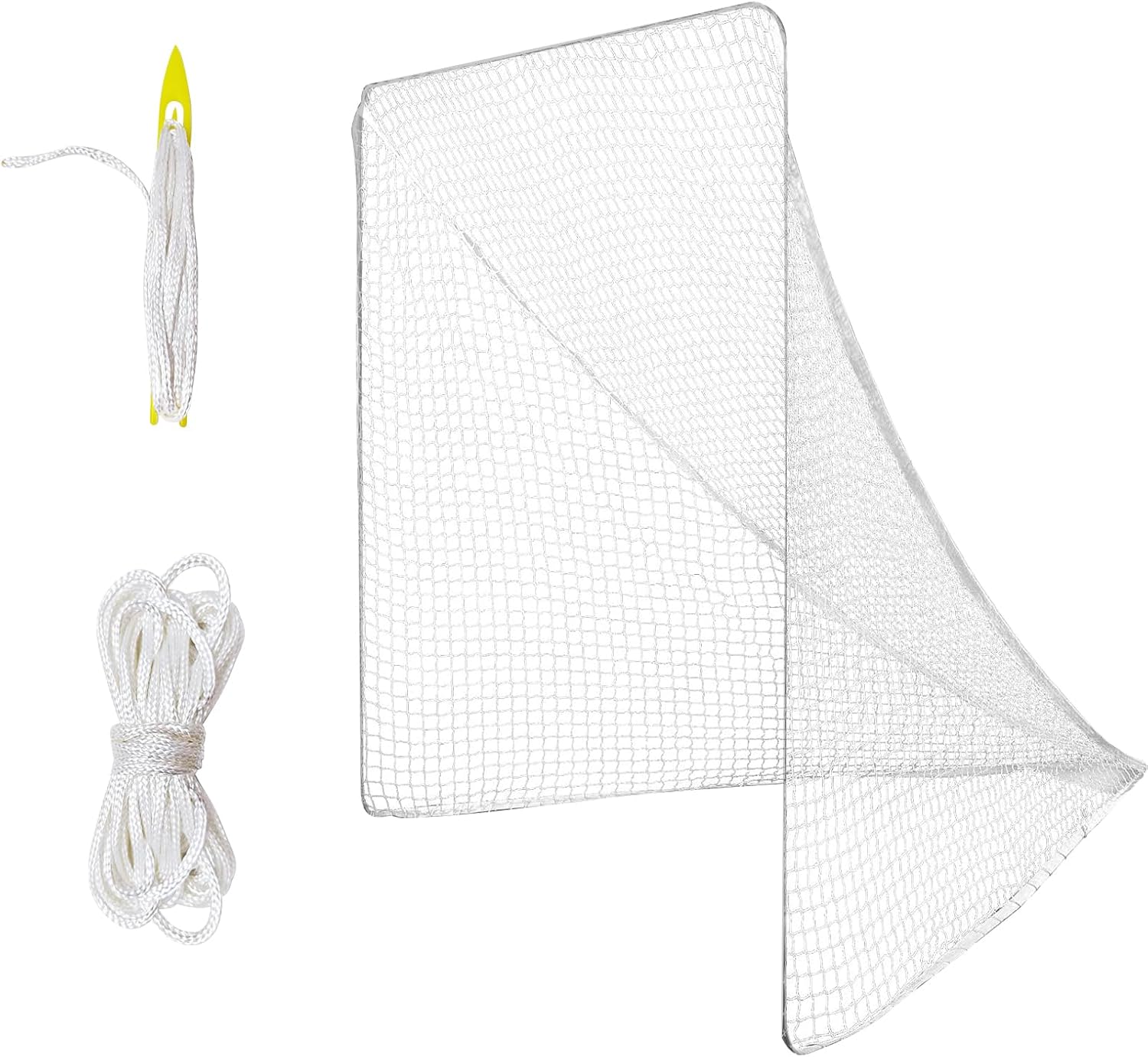 Skiennix Heavy Duty Lacrosse Goal Net - 6' x 6' x 7' with Installation Tool & Lacing Rope