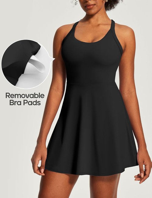 Heathyoga Tennis Dress for Women - Athletic Dress with Built-In Shorts & Bra | Perfect for Golf & Workouts