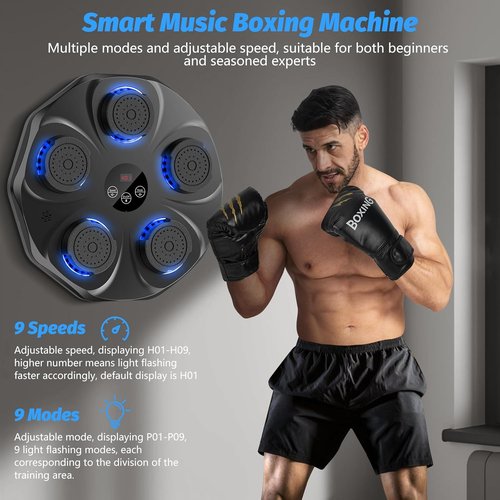 Music Boxing Machine - Interactive Punching Trainer with Gloves | Large Wall-Mounted Target for All Ages