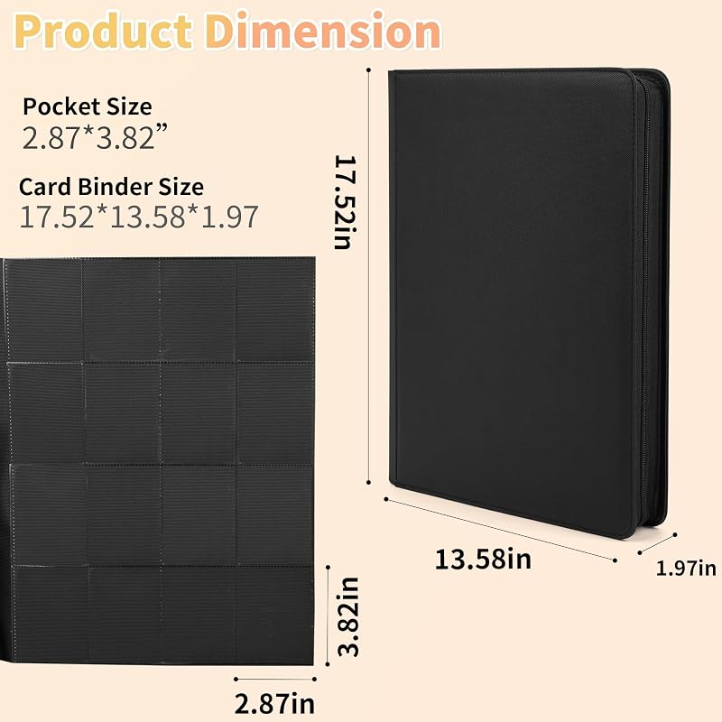 OTMOTMO 1024-Pocket Trading Card Binder 16-Pocket Side-Loading Album – Black2 (TCG MTG Lorcana Sports Cards)