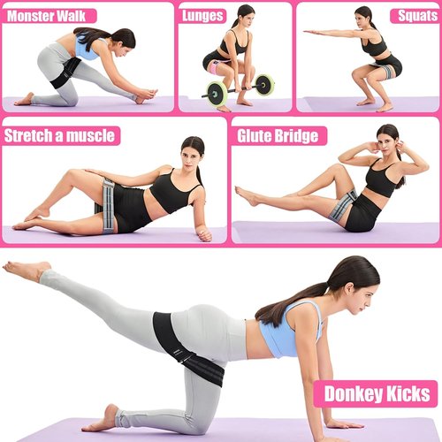 Fabric Resistance Bands by [Brand Name] - Adjustable Non-Slip Booty Bands for Squats & Glutes | 5 Levels of Tension, Ideal for Pilates & Yoga (Medium)