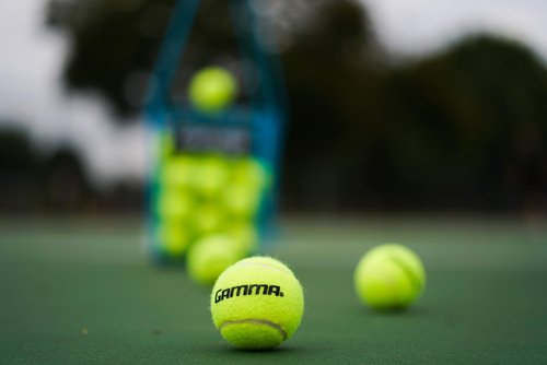 GAMMA Sports Pressureless Tennis-Balls with Mesh Tennis-Ball Bag 10 Pack