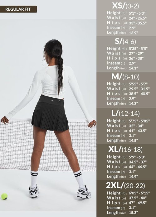 Baleaf Women's Tennis Skirt - High Waisted Pleated Golf Skorts with Pockets | Lightweight Athletic Wear